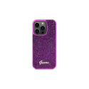 Guess Disco Metal Script case for iPhone 14 Pro Max - fuchsia
