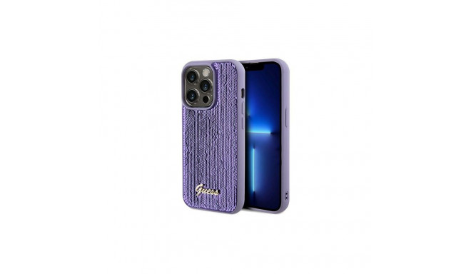 Guess Sequin Script Metal case for iPhone 13 Pro Max - purple