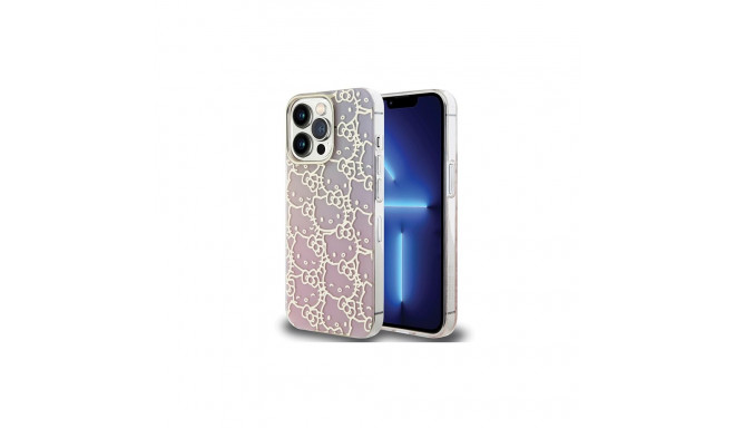 Hello Kitty IML Gradient Electrop Crowded Kitty Head Case for iPhone 13 Pro Max - Pink