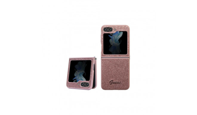 Guess Glitter Script case for Samsung Galaxy Z Flip 5 - pink