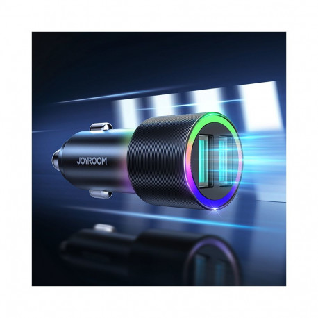 Joyroom car charger 2 x USB with backlight 24W black (JR-CL10)