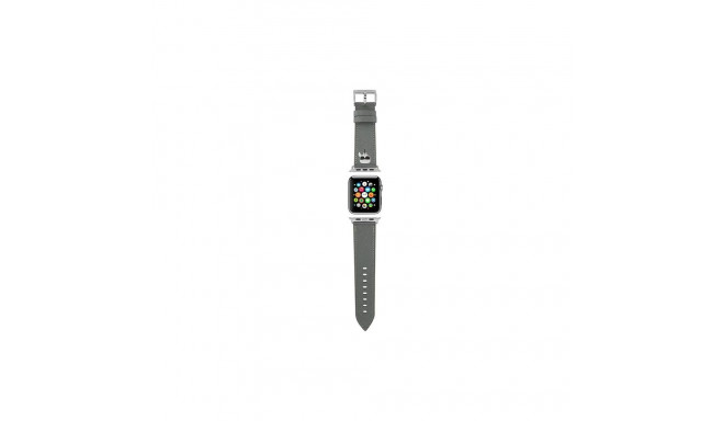 Karl Lagerfeld KLAWLOKHG Apple Watch Strap 42/44 / 45mm silver / silver strap Saffiano Karl Heads