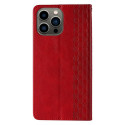 Magnet Strap Case Case for iPhone 12 Pro Max Pouch Wallet + Mini Lanyard Pendant Red