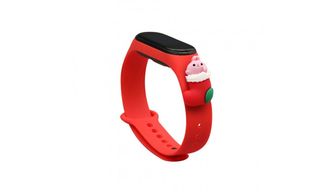 Strap Xmas for Xiaomi Mi Band 5 / 6 Christmas Silicone Strap Bracelet with Sock - Red