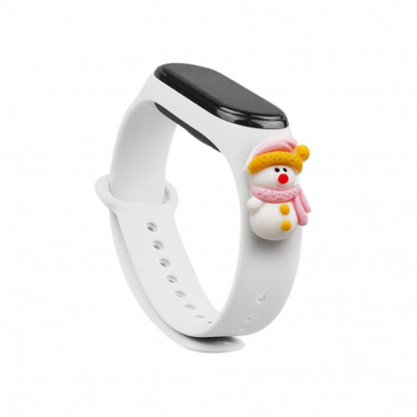 Hurtel kellarihm Xmas Snowman Xiaomi Mi Band 3/4, valge
