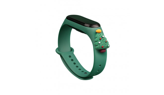 Strap Xmas for Xiaomi Mi Band 3 / 4 Christmas Silicone Strap Bracelet with Christmas Tree - Dark Gre