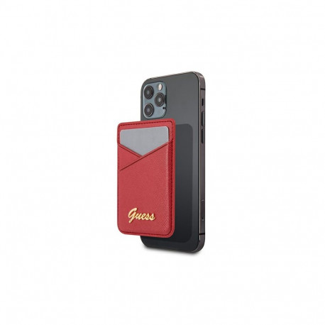 Guess Wallet Card Slot GUWMSSASLRE MagSafe Saffiano red/red