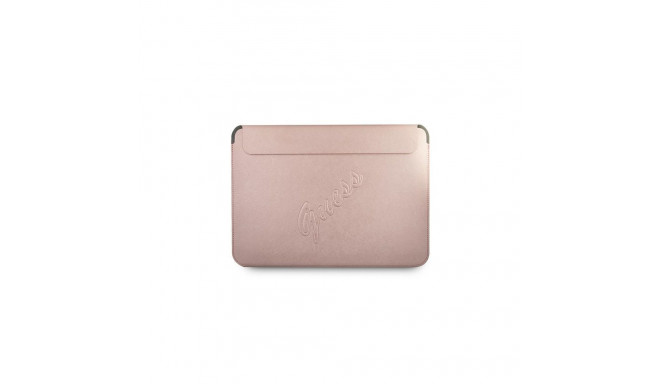 Guess Saffiano Script cover for a 13" laptop - pink