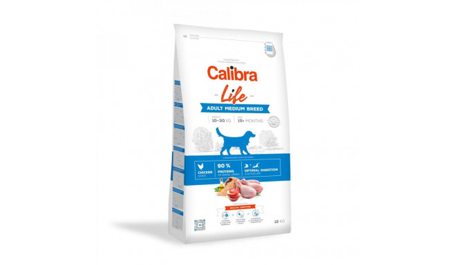 CALIBRA Life täiskasvanud keskmise tõu kana kuiv koeratoit 12kg