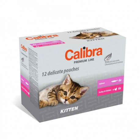 CALIBRA Cat Premium Kitten Pouches multipakk – märg kassitoit – 12x100g