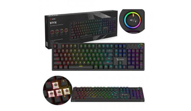 SAVIO STYX mehaaniline klaviatuur Outemu Brown, hot swap, RGB