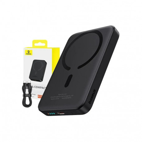 LiPo Powerbank 10000mAh 20W wireless charging 15W USB-C Magsafe compatible Mini Air black BASEUS