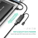Kaablipikendus USB3.0 10m microUSB pesaga välise toite jaoks US175 UGREEN