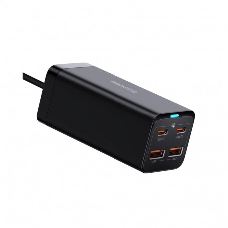 Desktop Fast Charger GaN3 Pro 100W 2xUSB + 2xUSB-C QC4+ PD3.0 with USB-C 1.5m Cable, Black