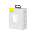 Seina kiirlaadija 20W USB + USB-C QC3.0 PD3.0, valge