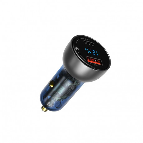 Car Quick Charger 12-24V 65W USB + USB-C QC4.0 PD3.0 with Voltage, Current Display