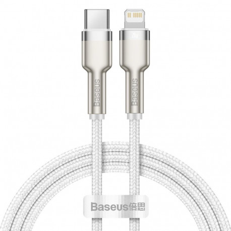 Cable USB C plug  to iP Lightning PD 18W 1m White Baseus