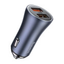 Autolaadija 40W 12-24V 2xUSB QC4.0 SCP FCP AFC USB-C 1m kaabliga, hall