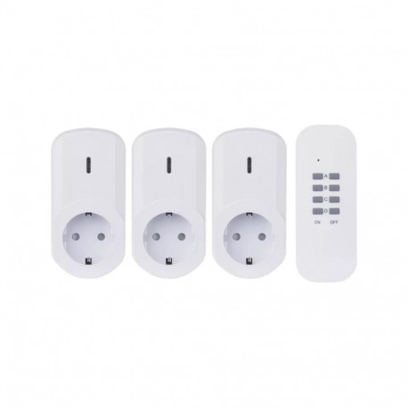 Juhtmevaba 3 kanaliga 230 V/AC pistikupesakomplekt. Lisatoodekaunistuste sisse- ja väljalülitamiseks