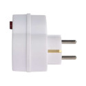 Adapter SCHUKO kahe pistiku + 1 lülitiga