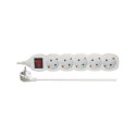 Current Extension cable 5m, 3x1.5 mm² 5 sockets + switch white