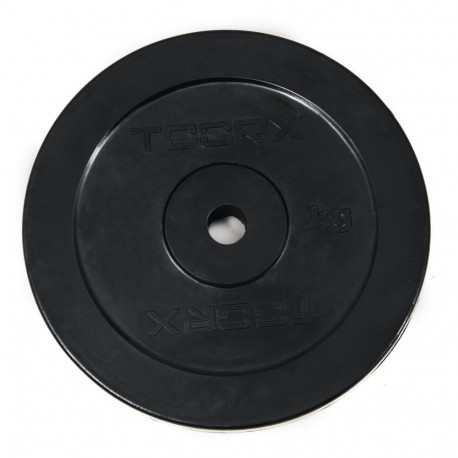 Toorx Rubber coated weight plate 1 kg, D25mm