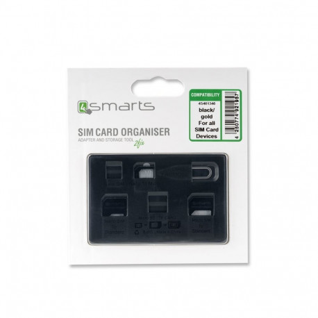 4smarts SIM card organiser black/gold