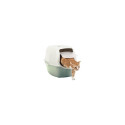 Litter Box With Hood - Rotho Bailey Green/White