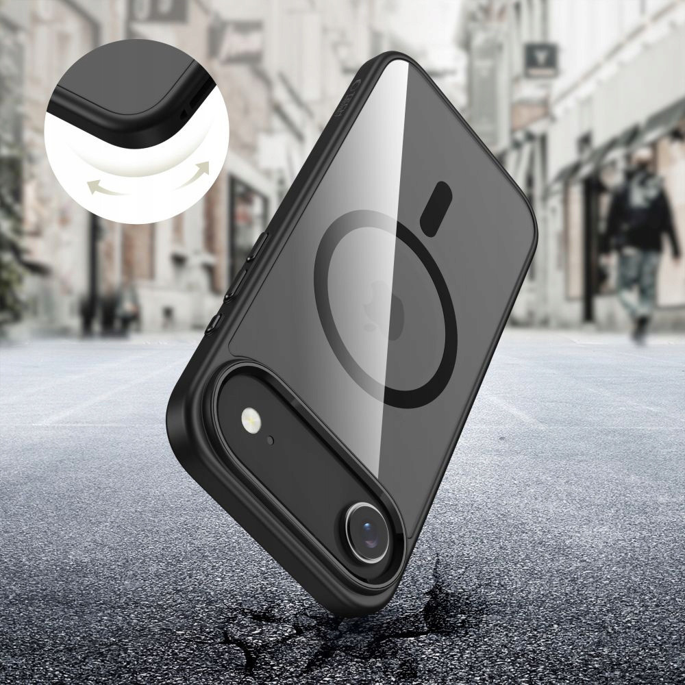Tech-Protect kaitseümbris Apple iPhone 17 Air MagMat MagSafe, must/läbipaistev