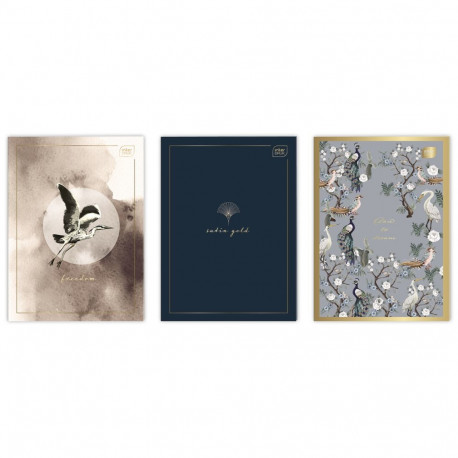 Kaustik A4 60 lehte, joon, Metallic Satin Gold assortii, Interdruk