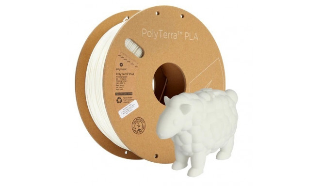 PLA filament 3D-printerile Polymaker PolyTerra Cotton White, valge, 1,75mm, 1kg