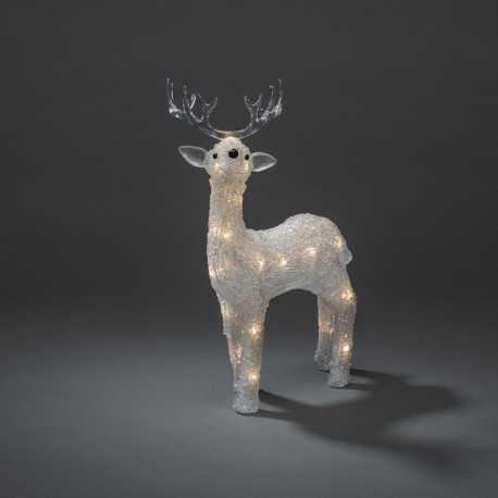 Jõulukaunistus/ Hirv, 24wwLED; H-31.5cm; taimer 6 tundi, läbipaistev kaabel 50cm, lisada patareid 4x
