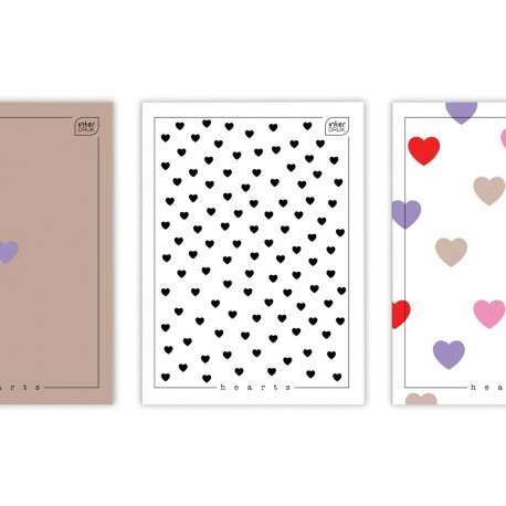 Kaustik A4 80 lehte 70g, ruut Hearts assortii Interdruk