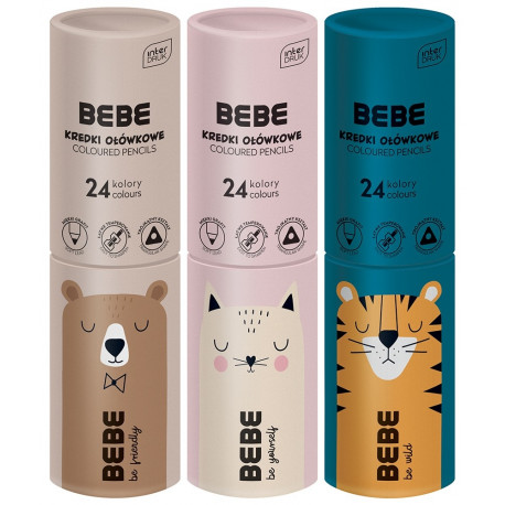 Värvipliiats BEBE Friends FSC100 24 värvi tuubis assortii Interdruk