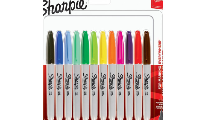 Marker permanent Sharpie, 12 värvi Fine