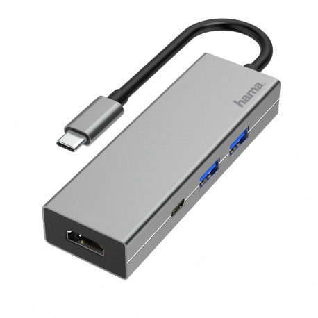 Port replikaator Hama USB-C Multiport Adapter 2xUSB3.1/HDMI 4K@30Hz/USB-C USB3.2 Gen1 Power Delivery