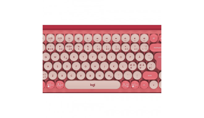 Klaviatuur Logitech POP Keys Wireless Mechanical Keyboard With Emoji Keys - Heartbreaker Rose/roosa 