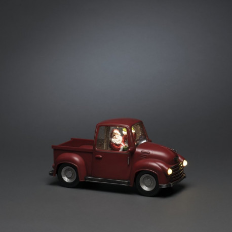 Lauakaunistus/ Vesilatern, Pickup auto Jõuluvanaga, K-15,5cmxL-30cm, wwLED, 5H taimeriga, lisada 3xA