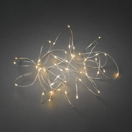 Valguskett õrna hõbedase kaabliga, 100 amber MicroLED tulega, L-1490cm, IP20 trafo/ siseruumi