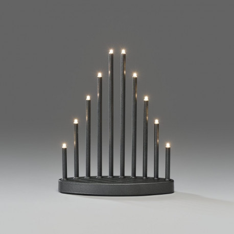 Metallist küünlajalg, 10 wwLED tuld, K-25cmx L-20cm, must kaabel L-180cm, IP20 trafo /antratsiithall