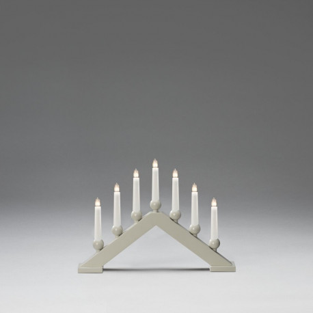 Küünlajalg kolmnurkne 41xK-32,5cm, 7 küünalt, 230V,170cm juhe/ matt beez värvitud puit