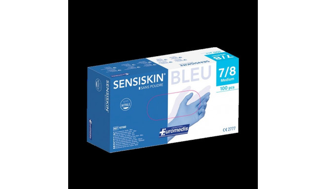 Nitriilkindad Nitrylex puudrita M suurus 100tk/pk (sinine), Euromedis