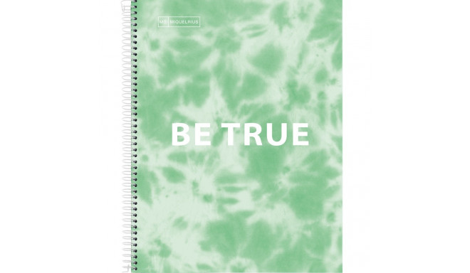 Kaustik A4 120l 5x5 ruut spiraal 4-ne augustus, 4-värvi register, kartong kaaned TIE DYE MINT Miquel