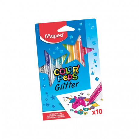 Viltpliiats Color´Peps Glitter10 värvi pakis, Maped