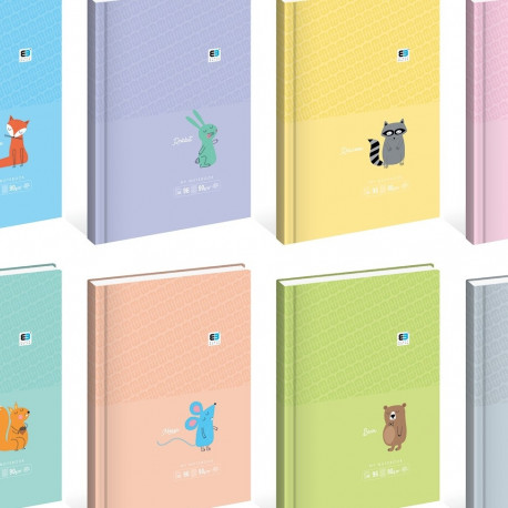 Märkmik A6 96 lehte, ruut, kõvaköide, BEBE Kids pastell assortii, Interdruk