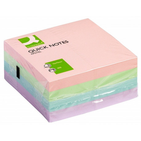 Märkmepaber iseliimuv Q-Connect Briliant, 76x76mm (kuubis 400l.), pastell assortii
