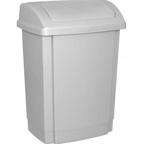 Prügikast 15L, kaanega, hall PP plast