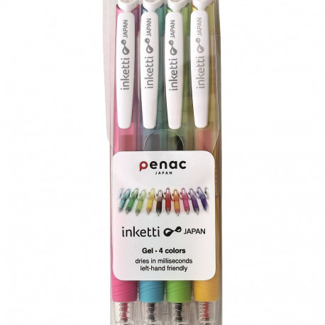 Geelpliiats Penac INKETTI 0,5 mm, 4 värvi roosa, taevasin., laim, kollane, klõpsuga