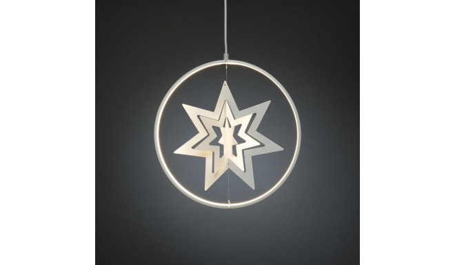 Riputatav dekoratsioon VALGE TÄHT, D-36cm 132 wwLED tulega ringis, valge kaabel 5m, trafo+dimmer/ me