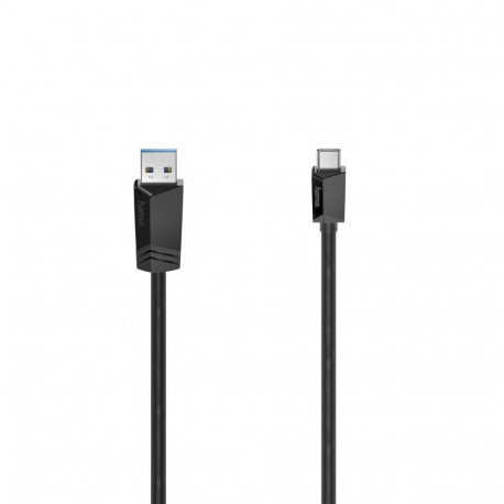 USB-kaabel USB-C USB-A 3.0m Hama USB3.2 Gen1 5Gbit/s, must, topeltvarjestusega painduv kaabel, voolu